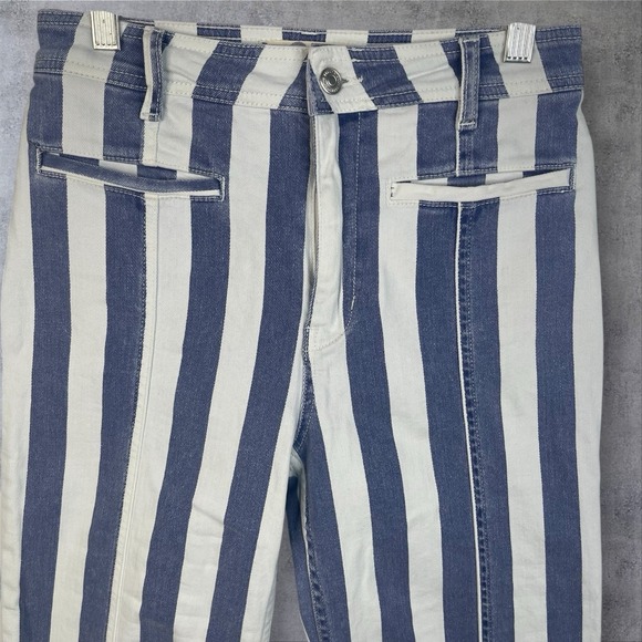 Free People Firecracker Flare Striped Jeans Womens 27 Red White Blue USA Hippie - Picture 4 of 13